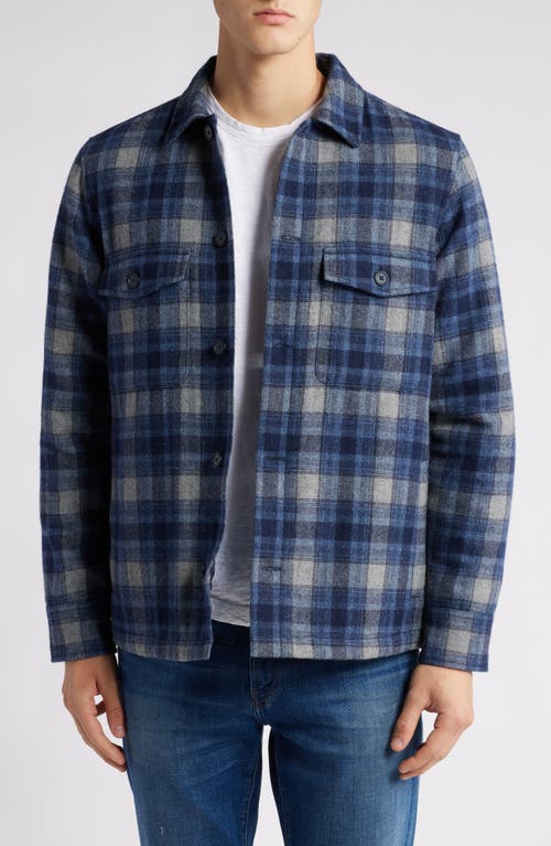 Shop Treasure & Bond Plaid Flannel Button-up Shirt Jacket In Navy- Blue Dash Plaid