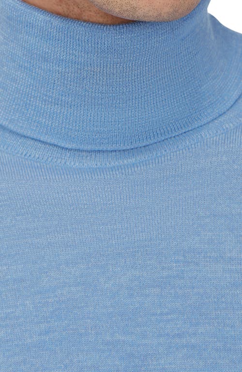 Shop Bugatchi Sawyer Merino Wool Turtleneck Sweater In Air Blue