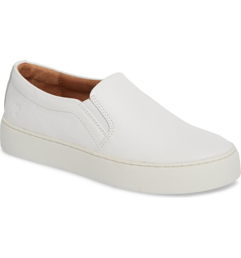 FRYE Lena Slip-On Sneaker, Main, color, WHITE LEATHER