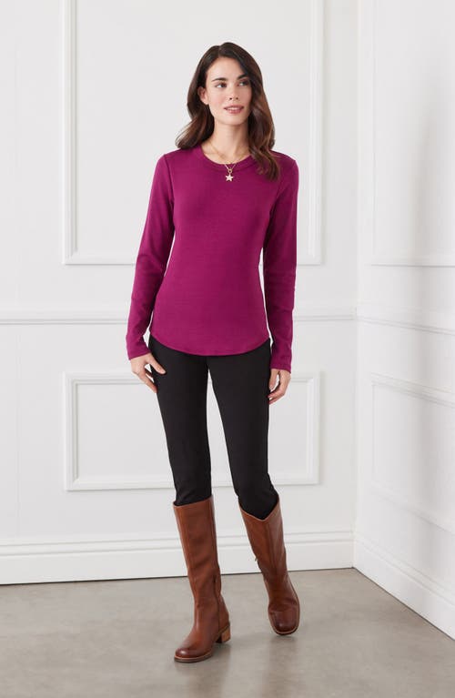 Shop Karen Kane Long Sleeve T-shirt In Wine