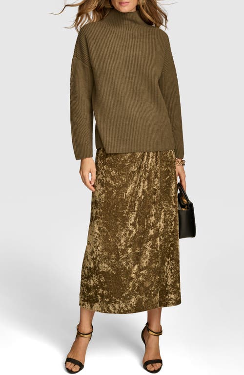 Shop Donna Karan New York Merino Wool & Recycled Cashmere Mock Neck Sweater In Beech