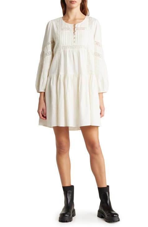 Lucky Brand Women's Lace Maxi Dress, Whisper White, X-Small