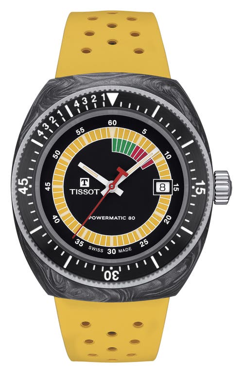 Tissot Sideral S Powermatic 80 Automatic Black Dial Men's Watch T145.407.97.057.00 In Black/yellow