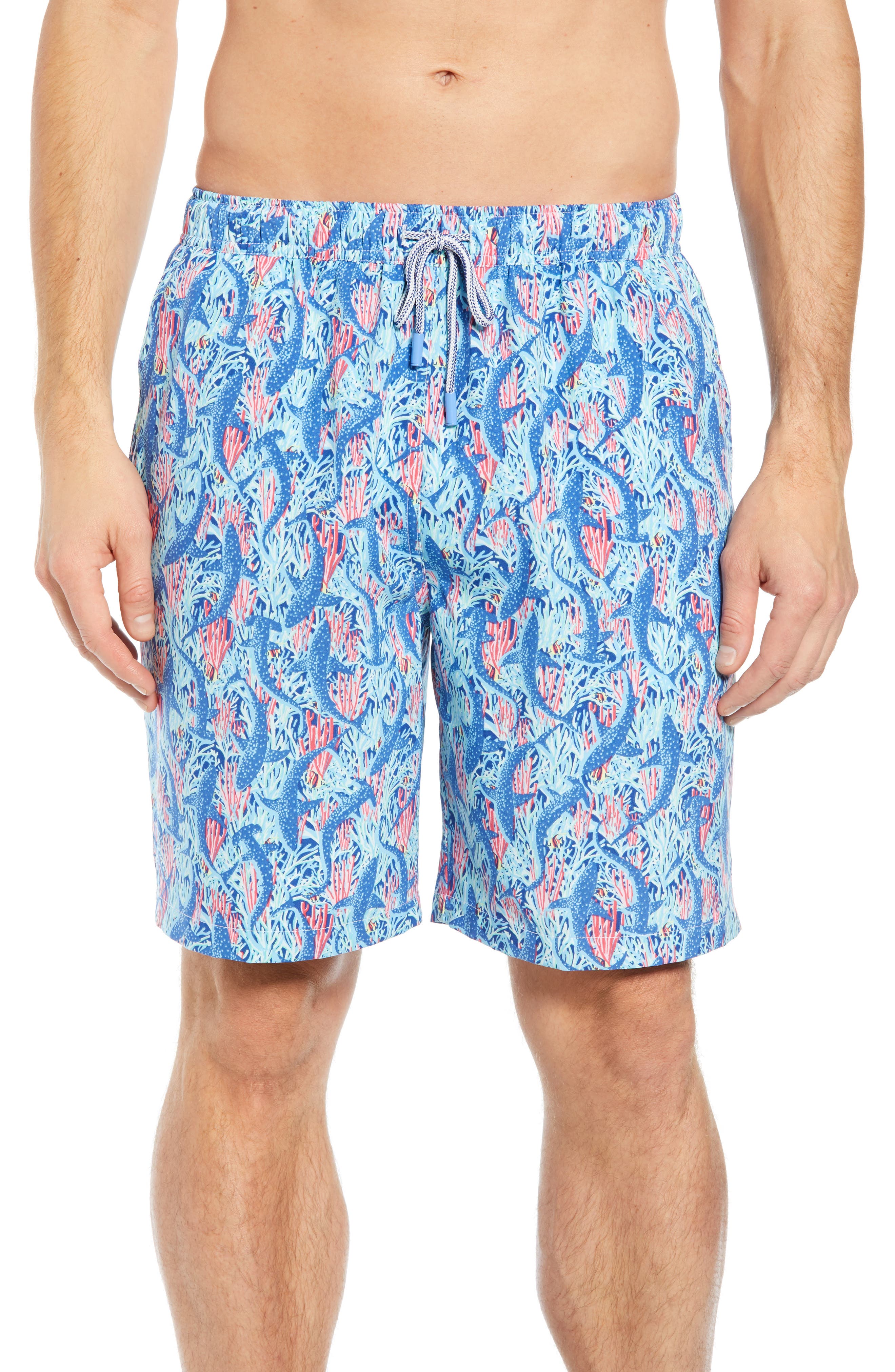 Peter Millar Sharks Swim Trunks, Blue