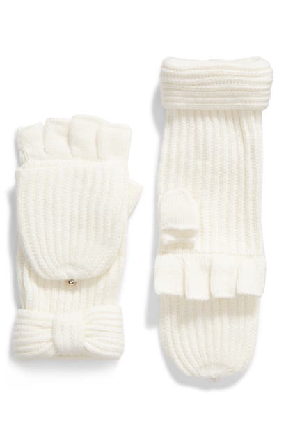 Click to view more detailed imagery on our partner's website Kate Spade Solid Bow Pop Top Gloves In Cream