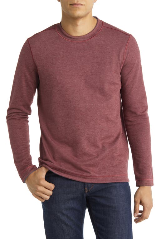 Shop Johnston & Murphy Reversible Cotton & Modal Blend Sweater In Berry/blue