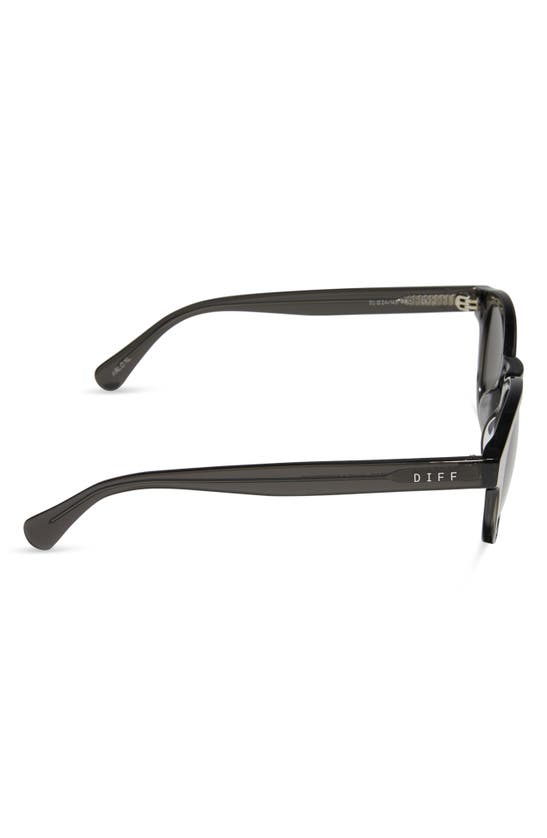 Shop Diff Arlo Xl 50mm Polarized Small Round Sunglasses In Black Smoke Crystal