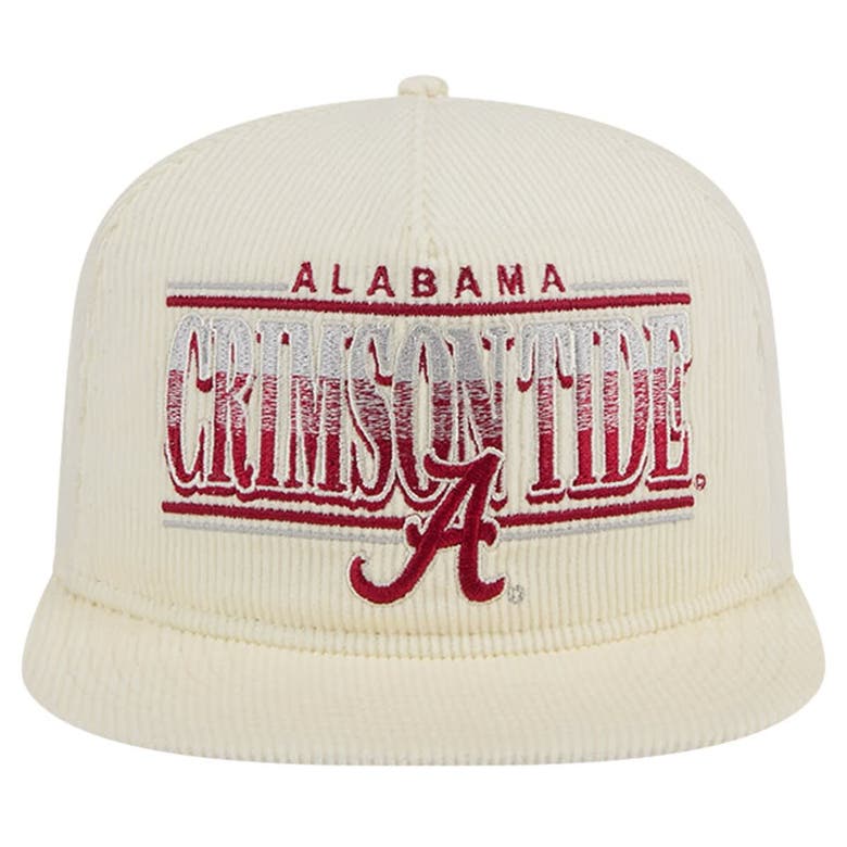 Shop New Era Cream Alabama Crimson Tide Throwback Golfer Corduroy Snapback Hat