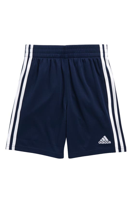 Shop Adidas Originals Adidas Kids' Core 3-stripe Mesh Shorts In Navy