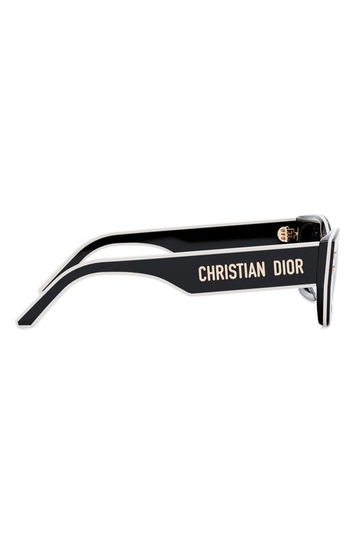 Shop Dior 'pacific S2u 53mm Square Sunglasses In Shiny Black/smoke