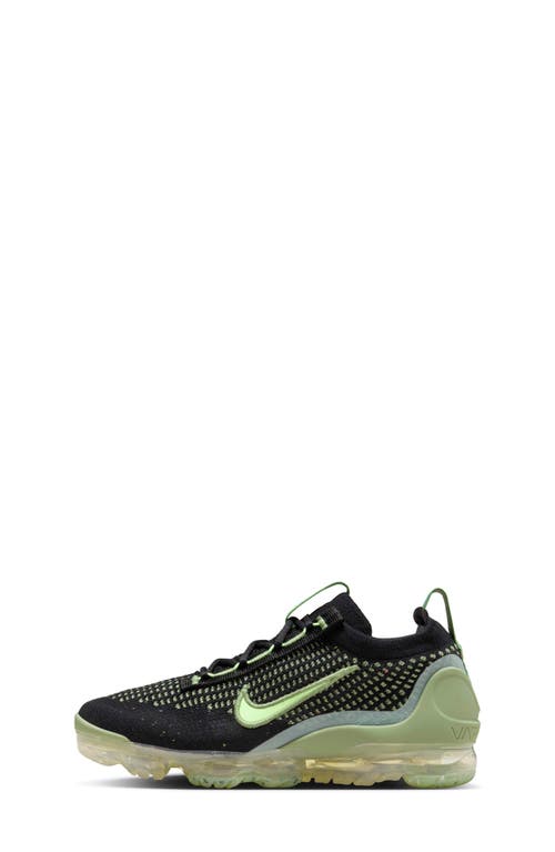 Shop Nike Kids' Air Vapormax 2021 Fk Sneaker In Black/oil Green/green