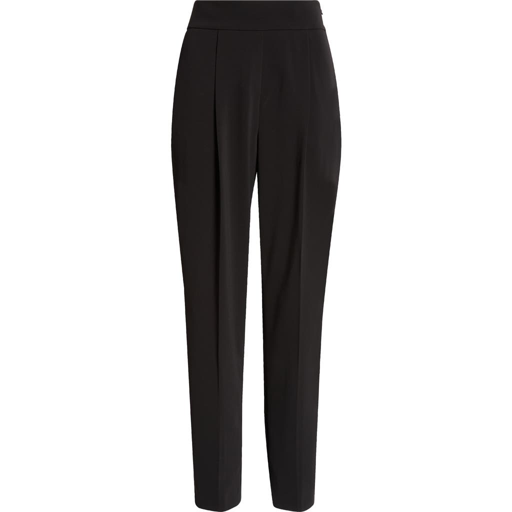Akris Punto Caro Pleat Front Tapered Leg Ankle Pants In Black