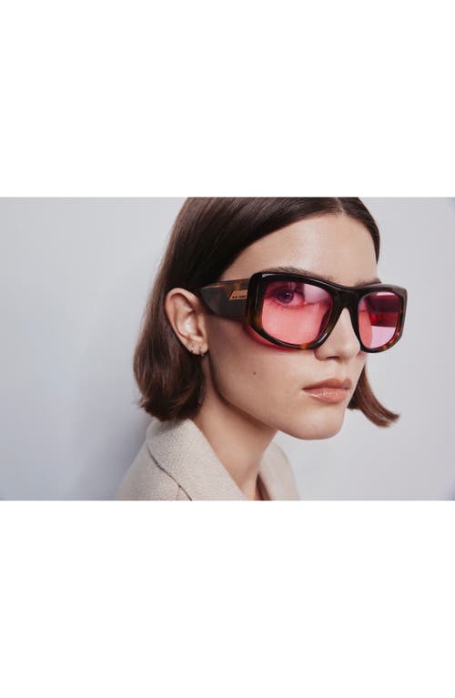 Shop Quay X Guizio Uniform 53mm Square Sunglasses In Brown Tortoise/rose