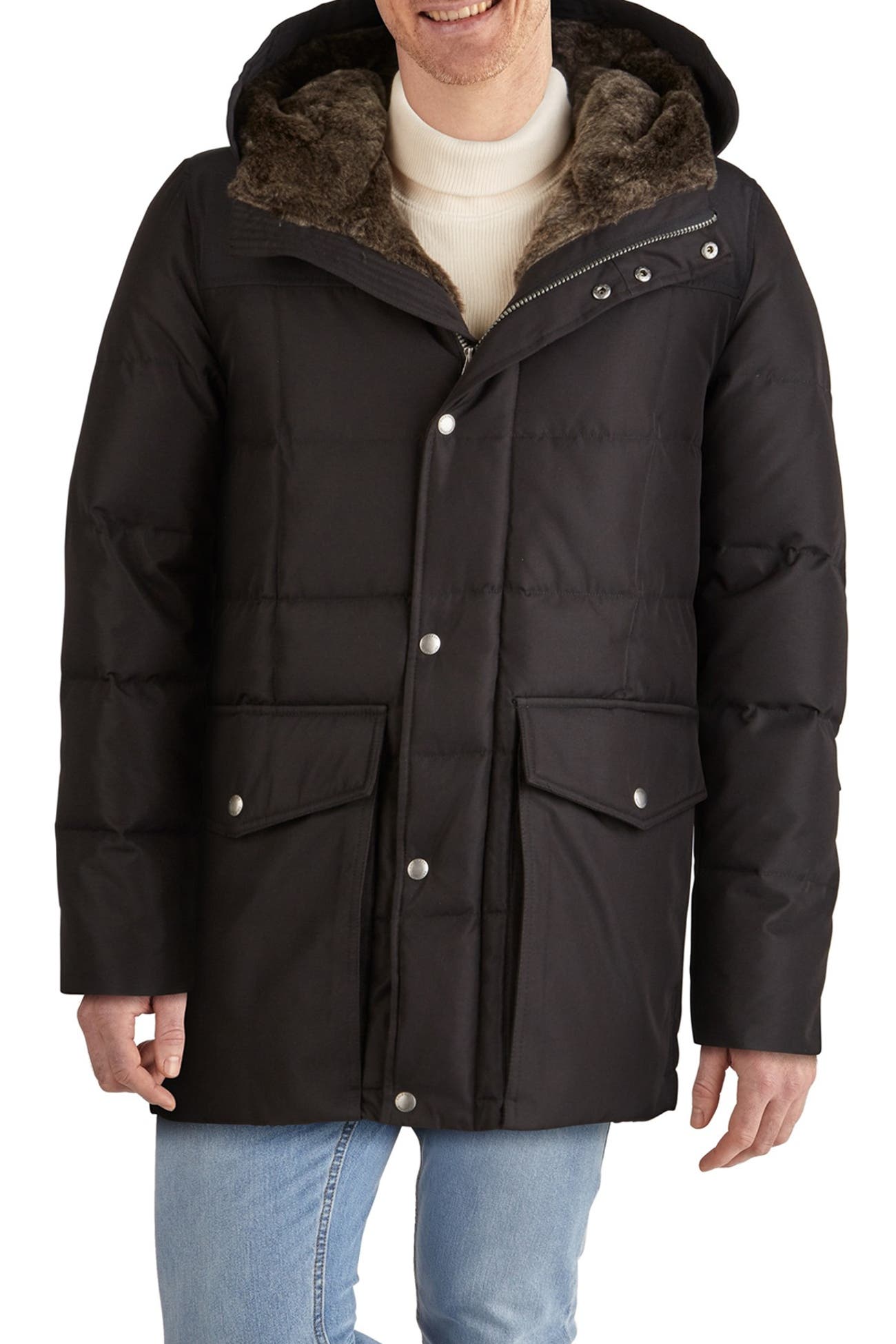 COLE HAAN SIGNATURE | Faux Fur Trimmed Hooded Down Parka | Nordstrom Rack