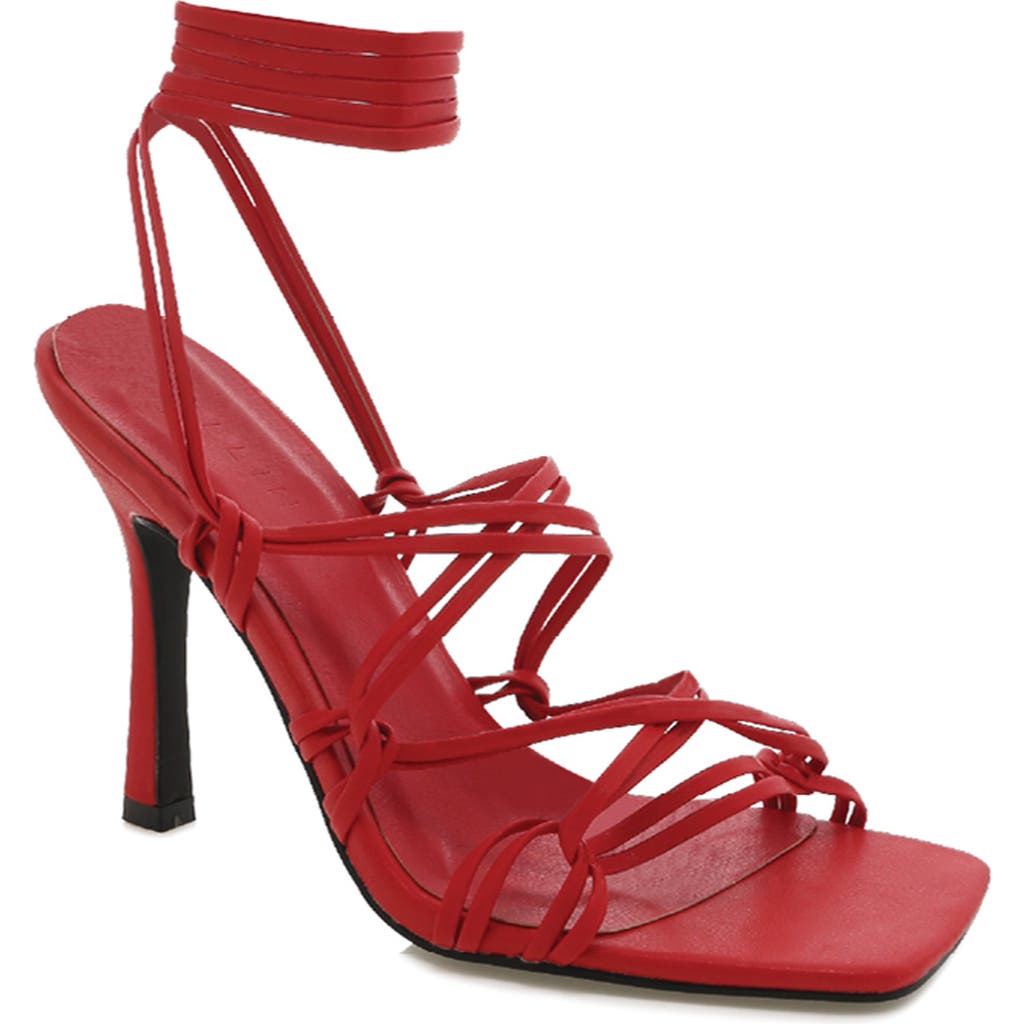 Billini Bailee Ankle Wrap Sandal In Red