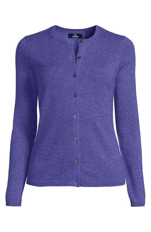 Shop Lands' End Cashmere Cardigan Sweater In Rich Periwinkle Heather