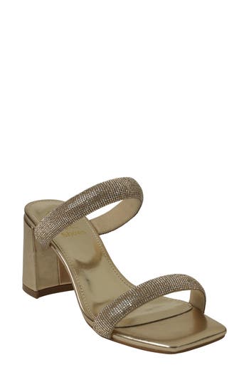 Good Choice New York Luella Embellished Slide Sandal In Light Gold