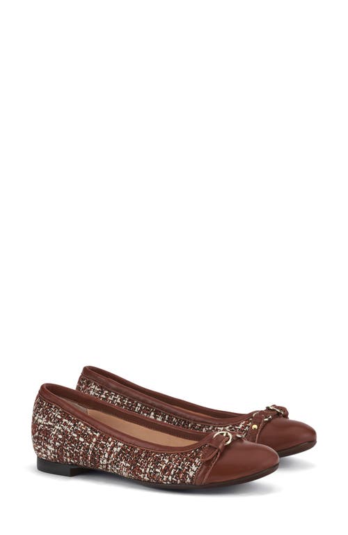 Shop Agl Attilio Giusti Leombruni Agl Mae Cap Toe Tweed Ballet Flat In Saddle Brown