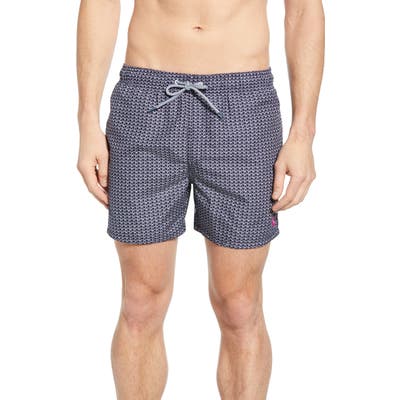 Ted Baker London Sunego Sunglasses Print Swim Trunks, Blue