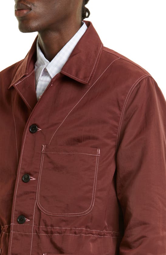 Camiel Fortgens Double Layer Worker Jacket In Brick Red | ModeSens