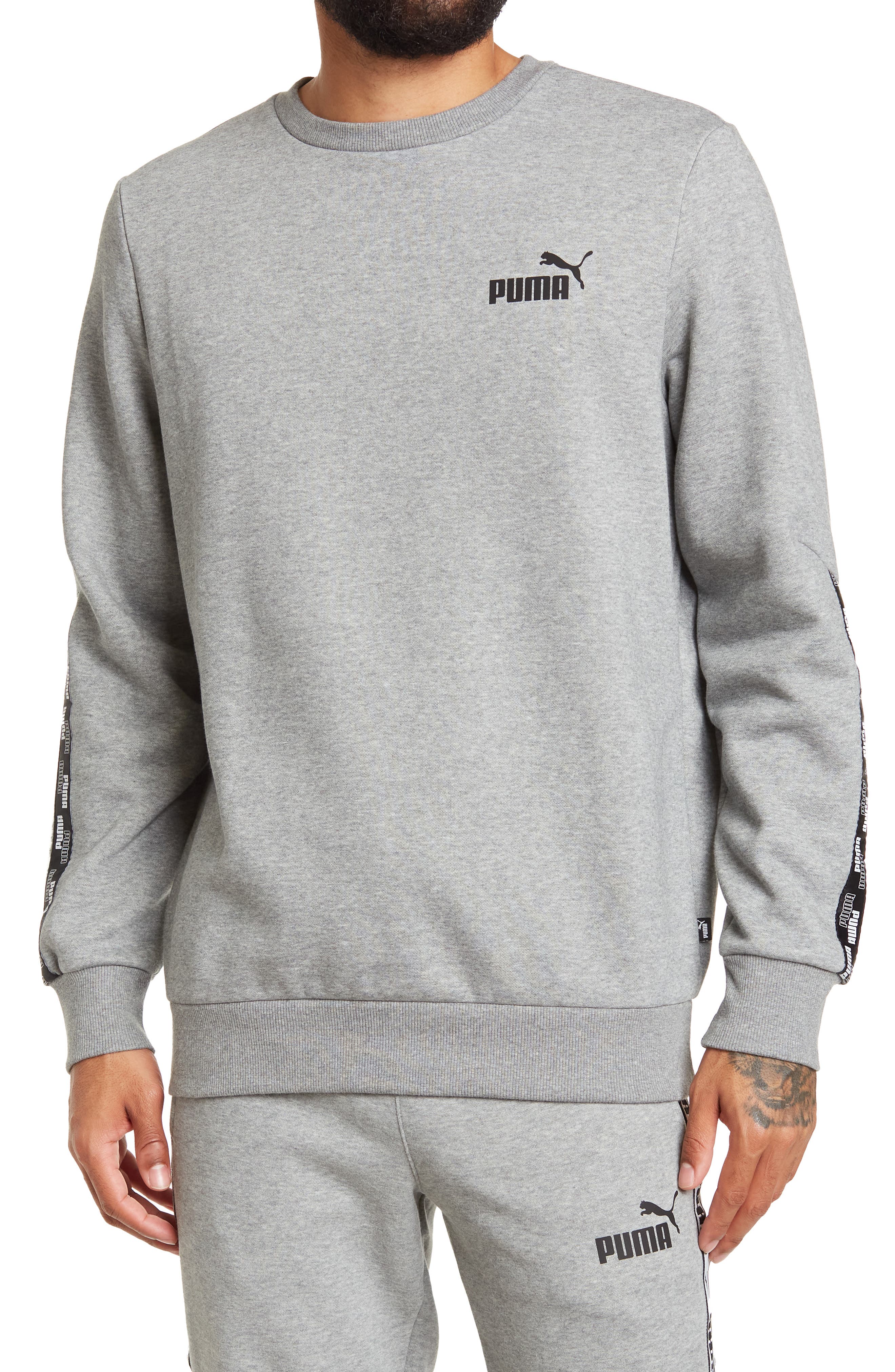 puma tape tie waist crew sweatshirt