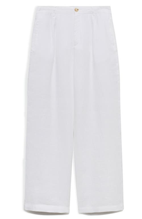 Mango Linen Pants In White