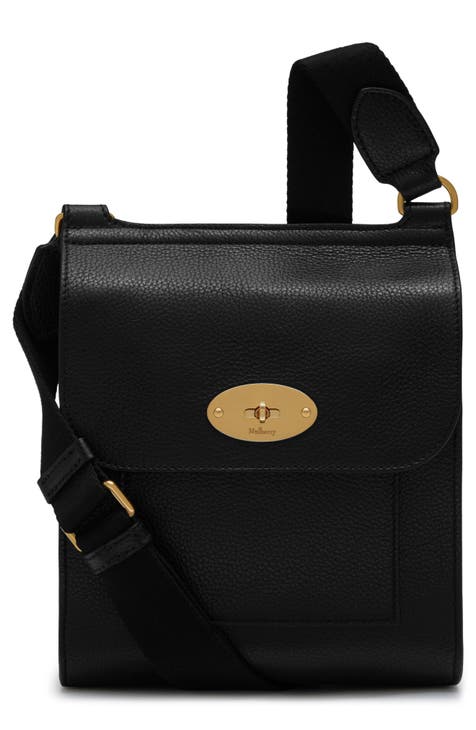 Mulberry Leather Crossbody Bag - Black Crossbody Bags, Handbags - MUL36817
