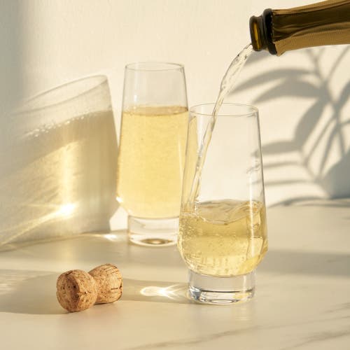 Viski Weighted Stemless Champagne Flutes In Clear