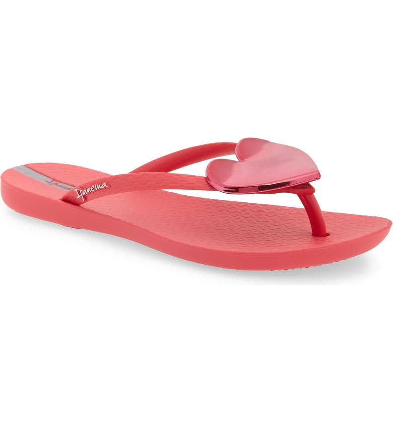 IPANEMA Wave Heart Flip Flop, Main, color, PINK/ RED