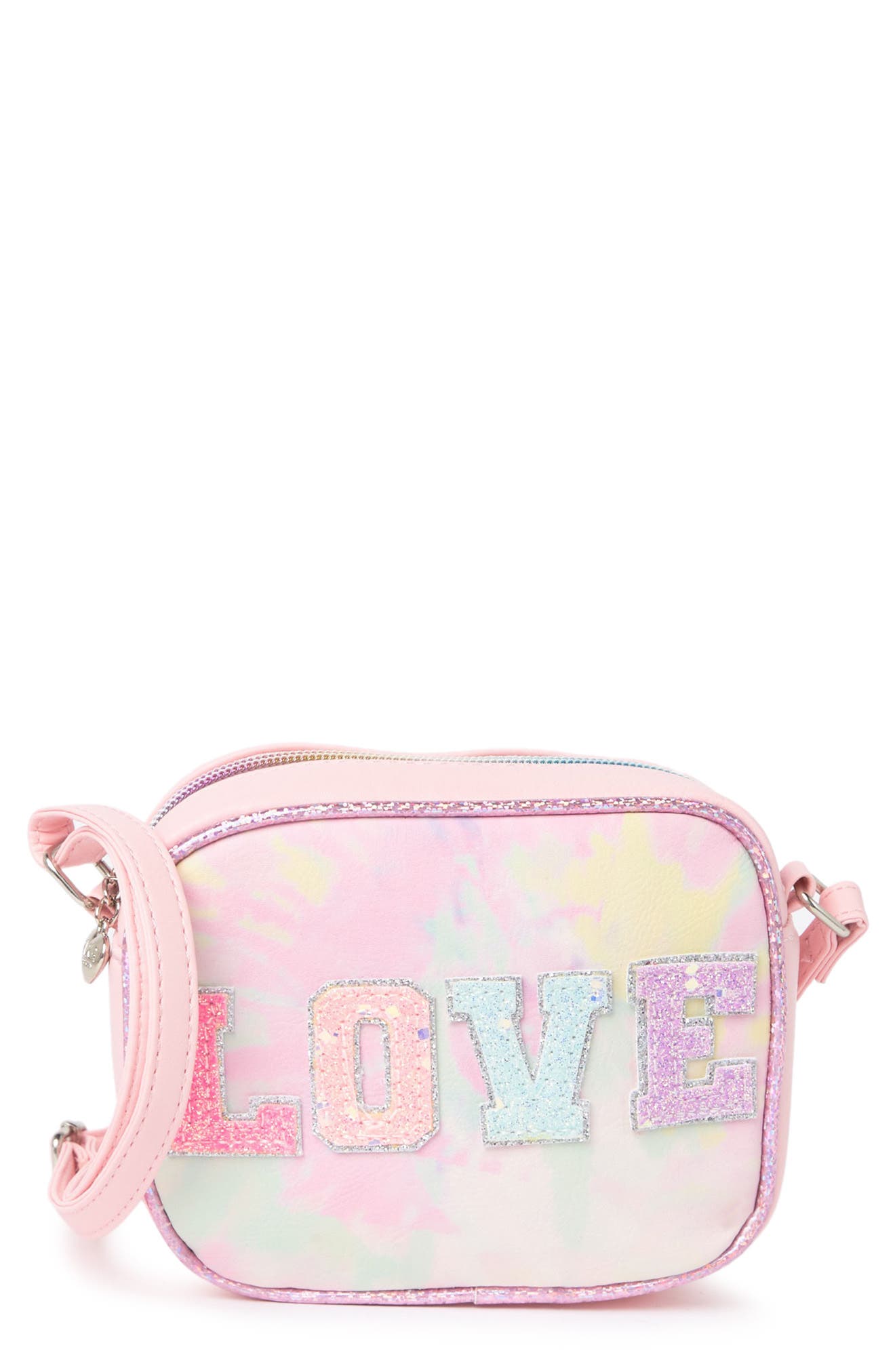 Omg Accessories Kids' Love Tie Dye Crossbody Bag In Pink