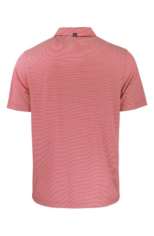 Cutter & Buck Virtue Eco Pique Stripe Recycled Mens Big And Tall Polo Shirt In Red