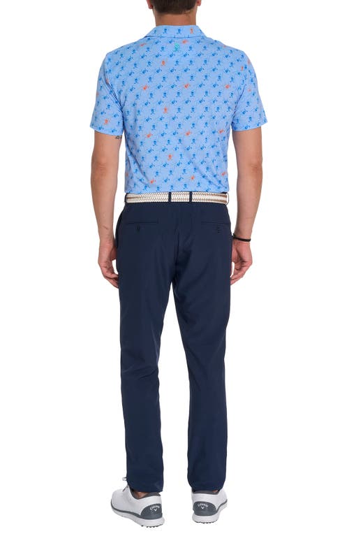 Robert Graham Stinger Skull Print Short Sleeve Performance Golf Polo In Light Blue