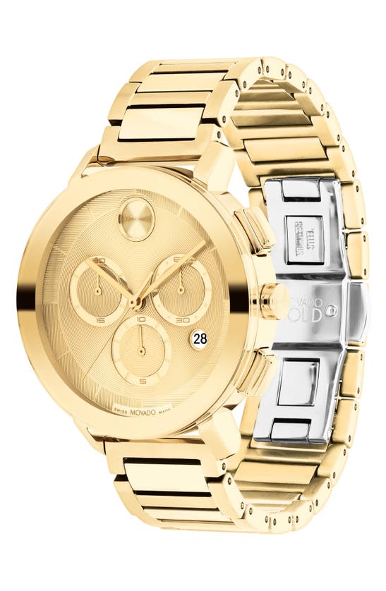 Shop Movado Bold Evolution 2.0 Chronograph Bracelet Watch In Gold