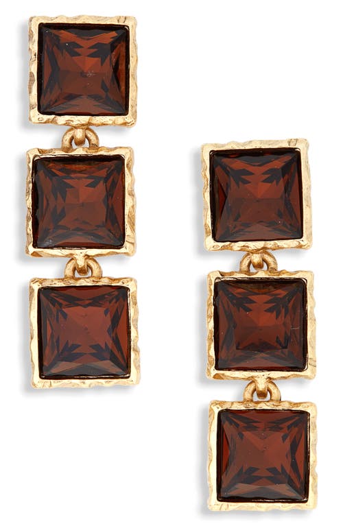 Shop Oscar De La Renta Tennis Drop Earrings In Smoky Quartz