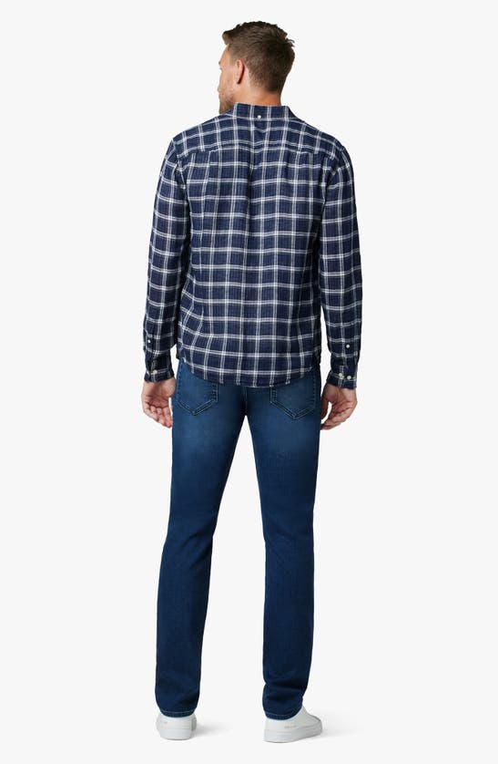 Shop Joe's Oliver Plaid Double Face Cotton Button-up Shirt In True Navy Plaid