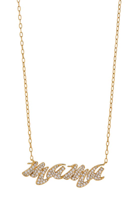 Shop Nadri Pavé Cubic Zirconia Mama Pendant Necklace In Gold
