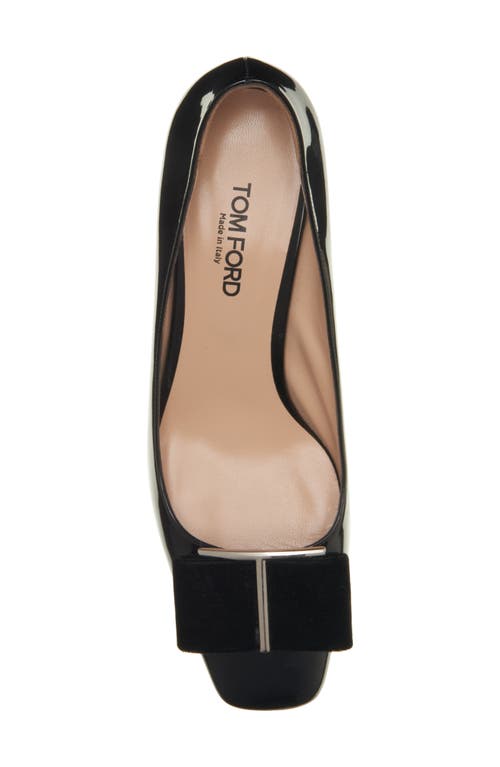 Tom Ford Audrey Velvet Bow Ballerina Pump In 1n001 Black