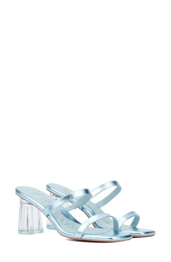 Shop Olivia Miller Lovely Clear Heel Sandal In Blue