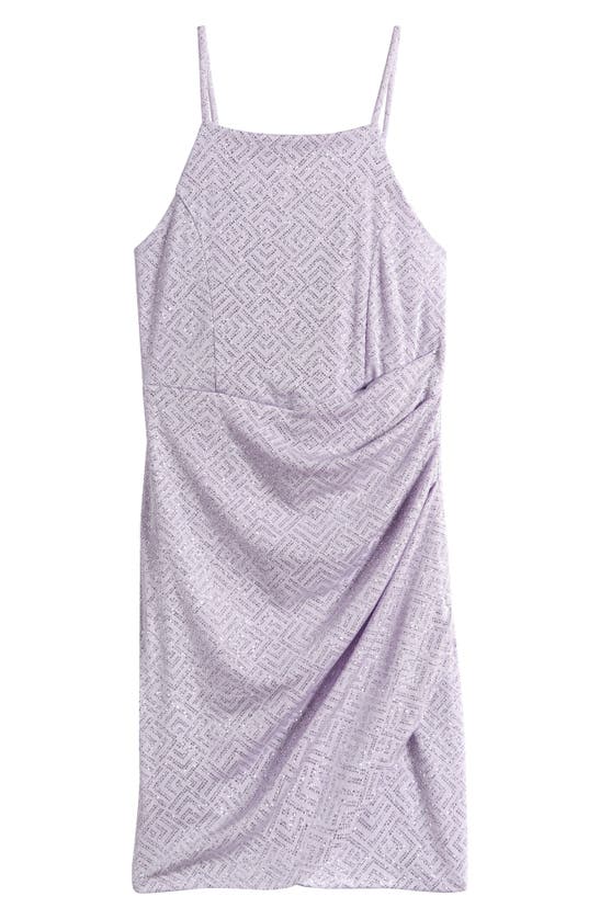 Shop Love, Nickie Lew Kids' Tulip Front Shimmer Dress In Lilac