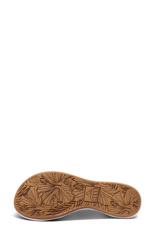 Reef Cushion Cloud Platform Flip Flop In White/tan