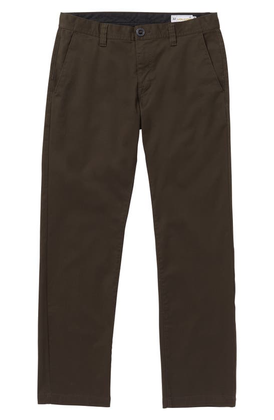 Shop Volcom Frickin Modern Stretch Pants In Dark Brown