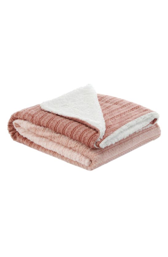 Inspired Home Jacquard Micro Plush Throw In Pink