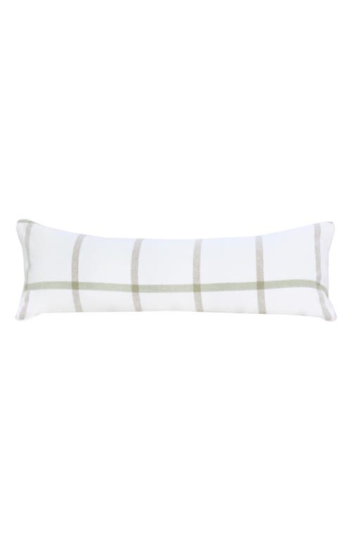 Pom Pom at Home Copenhagen Windowpane Check Cotton Lumbar Accent Pillow in White/olive at Nordstrom, Size 14X40