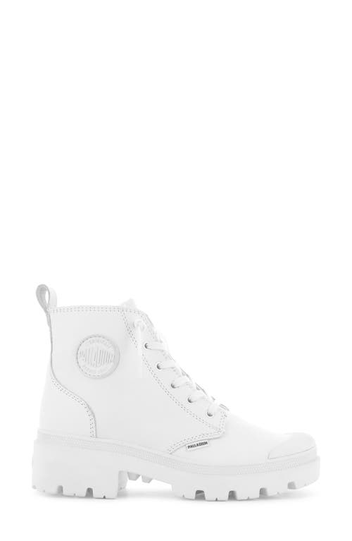 Palladium Pallabase Leather Bootie In White/black