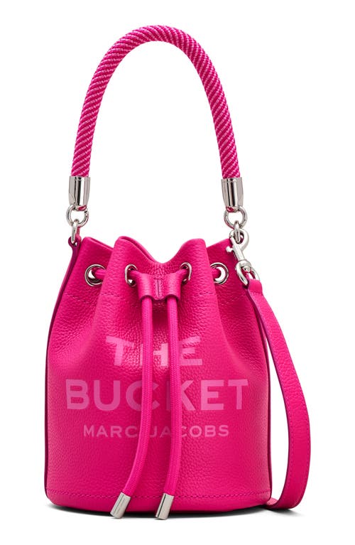 The Leather Bucket Bag in Hot Pink