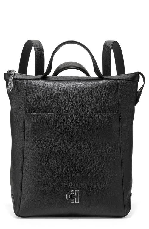 Small Grand Ambition Leather Convertible Luxe Backpack in New Black