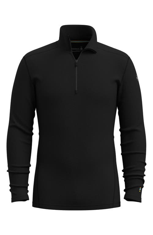 Smartwool Classic Thermal Merino Base Layer Quarter Zip Pullover In Black