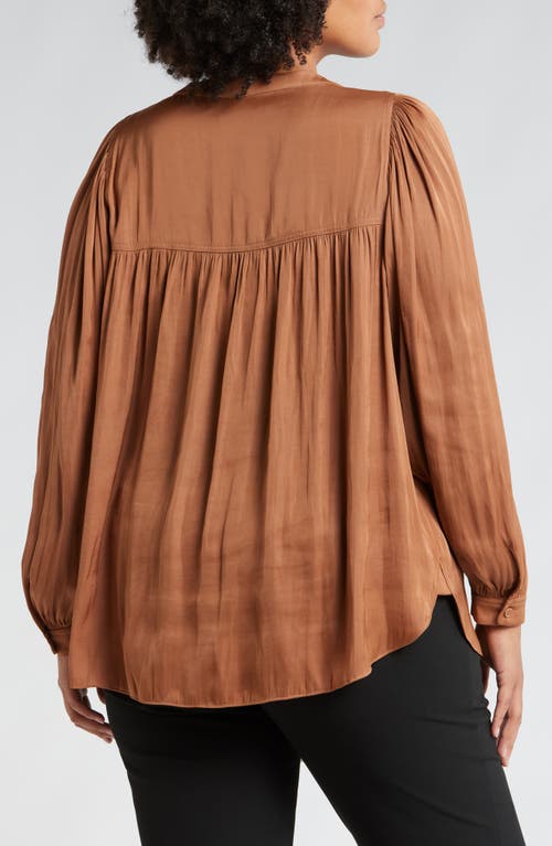 Shop Nordstrom Gathered Popover Shirt In Tan Thrush