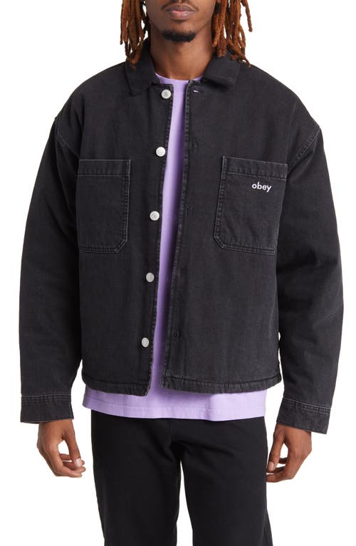 Obey Denim Painters Jacket Faded Black at Nordstrom,