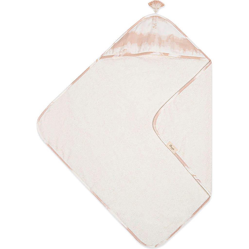 Crane Baby Hooded Cotton Baby Towel In Pink/ White